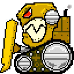 Dozer Bot enemy character from "Nori and the Curry Caper".