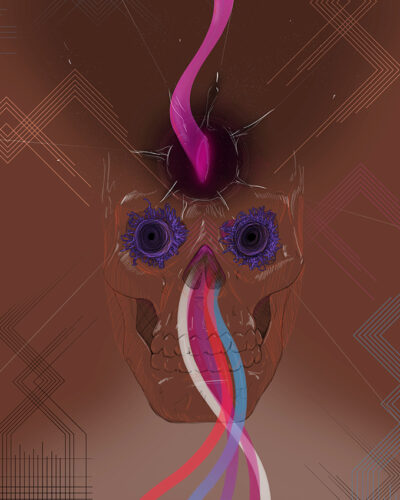 Digital illustration describing a spiritual awakening. 