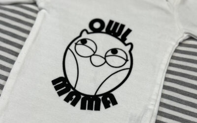 Owl Mama baby onesie print. 